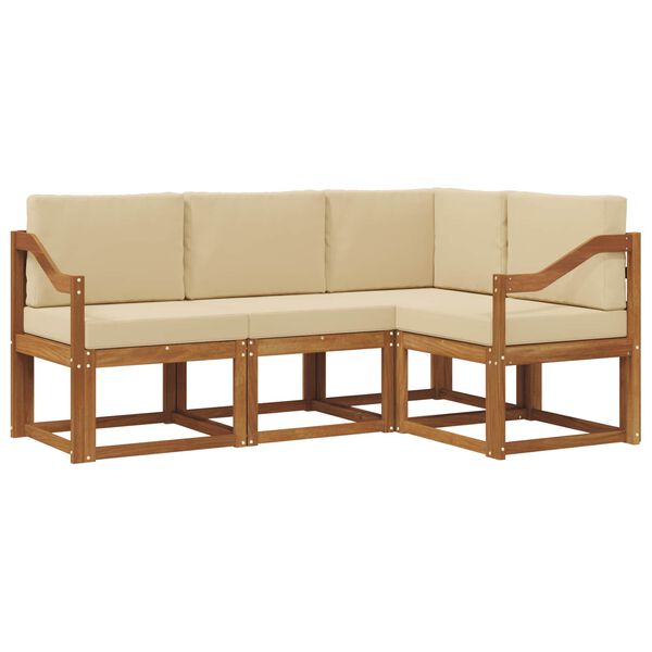 vidaXL Set vanjskih sofa s jastukom 4 pcs Prirodna i bež