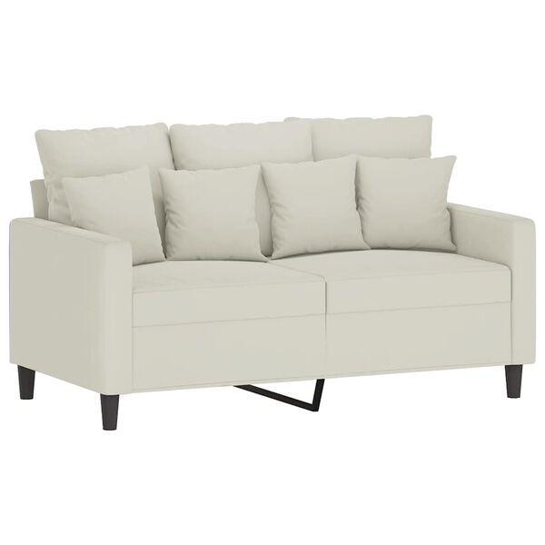 vidaXL 2-dijelni set sofa s jastucima krem bar&scaron;unasti