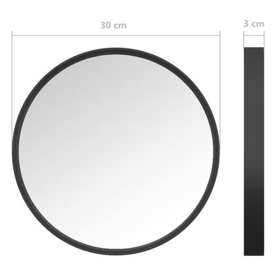 vidaXL Zidno ogledalo crno 30 cm