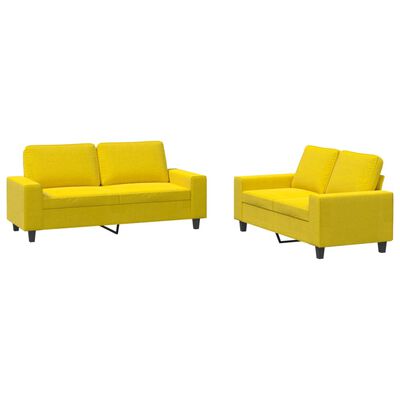vidaXL 2-dijelni set sofa svjetložuti od tkanine