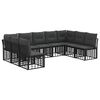 vidaXL Set vanjskih sofa Crna Poliester