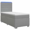 vidaXL Boxspring krevet s madracem Svjetlosiva 80 x 200 cm Tkanina