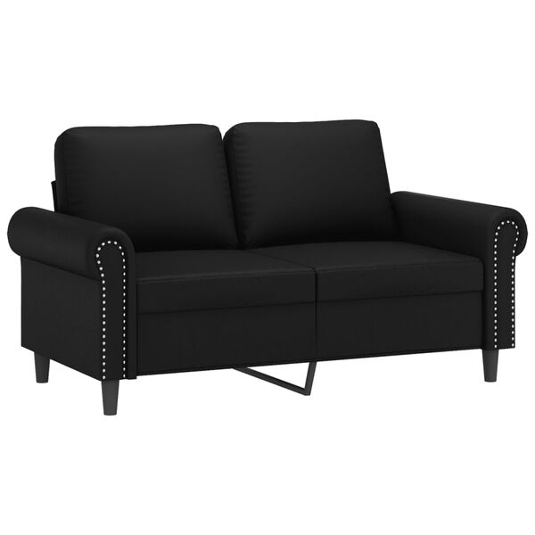 vidaXL 2-dijelni set sofa s jastucima crni od umjetne kože