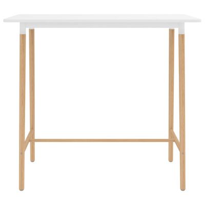 vidaXL Barski stol bijeli 120 x 60 x 105 cm MDF i masivna bukovina