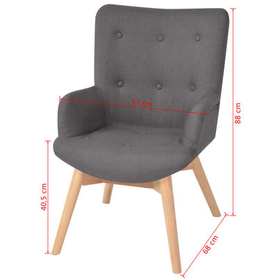 vidaXL Fotelja s osloncem za noge od tkanine siva