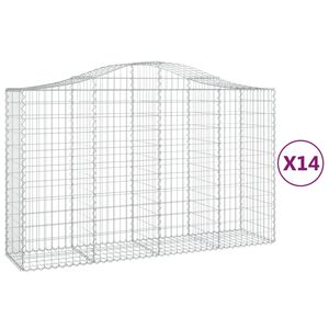 vidaXL Lučne gabionske ko&scaron;are 14kom 200x50x120/140cm pocinčano željezo