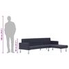 vidaXL L-oblikovani kauč na razvlačenje, tamno sivi poliester