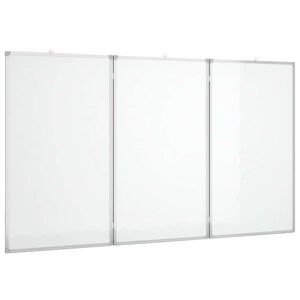 vidaXL Magnetna bijela ploča sklopiva 120 x 80 x 1,7 cm aluminijska