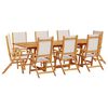vidaXL 9-dijelni vrtni blagovaonski set od drva bagrema i tekstilena