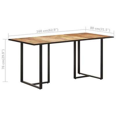 vidaXL Blagovaonski stol 160 cm od grubog drva manga