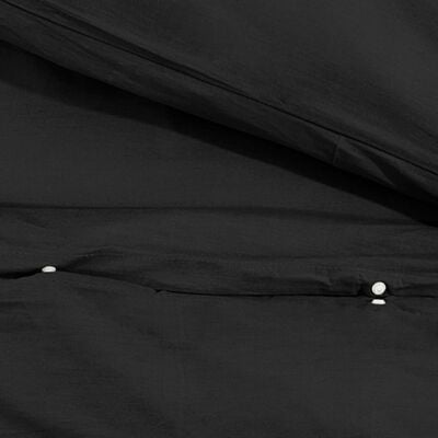 vidaXL Set posteljine za poplun crni 135 x 200 cm pamučni