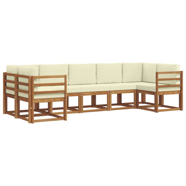 vidaXL Set vanjskih sofa s jastukom 7 pcs Prirodna i krem