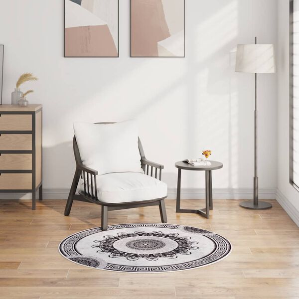 vidaXL Perivi tepih φ 120 cm raznobojni protuklizni