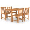 vidaXL Vrtni blagovaonski set od 5 dijelova 120 x 70 cm masivno tikovino drvo