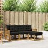 vidaXL Set vanjskih sofa s jastukom 4 pcs Prirodna i crna