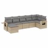 vidaXL 7-dijelni set vrtnih sofa od poliratana s jastucima bež