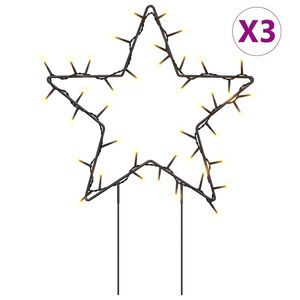 vidaXL Ukrasna božićna svjetla sa &scaron;iljcima 3 kom zvijezde 50 LED 29 cm