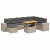 vidaXL 9-dijelni set vrtnih sofa od poliratana s jastucima sivi