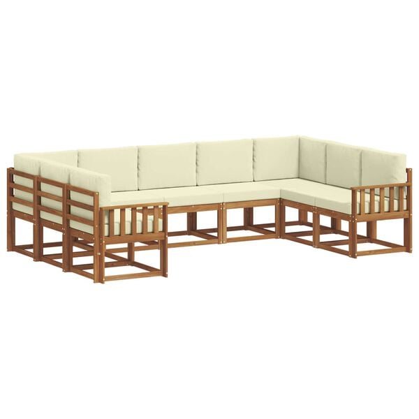 vidaXL Set vanjskih sofa s jastukom 9 pcs Prirodna i krem