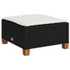 vidaXL Vrtni tabure s jastukom crni 63,5x56x32 cm od poliratana