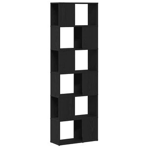 vidaXL Ormar za knjige/Pregrada za sobu crni hrast 60x24x186 cm