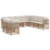vidaXL Set vanjskih sofa s jastukom 8 pcs Prirodna Poliester