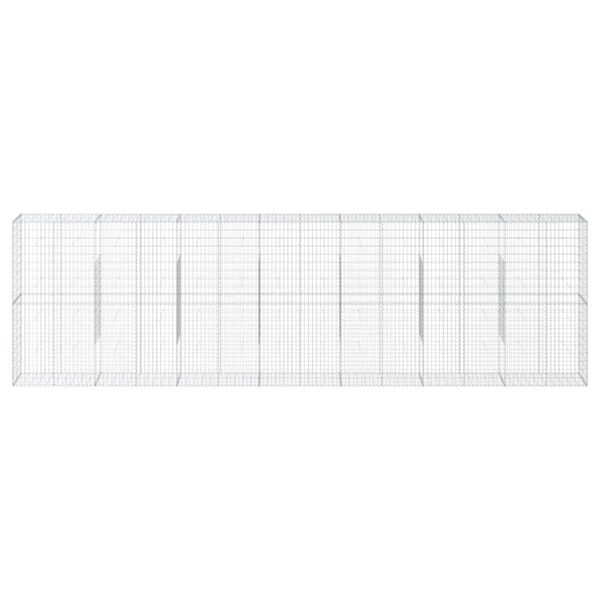 vidaXL Gabionska ko&scaron;ara s poklopcem 700x50x200 cm pocinčano željezo