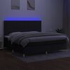 vidaXL Krevet box spring s madracem LED crni 200x200 cm od tkanine