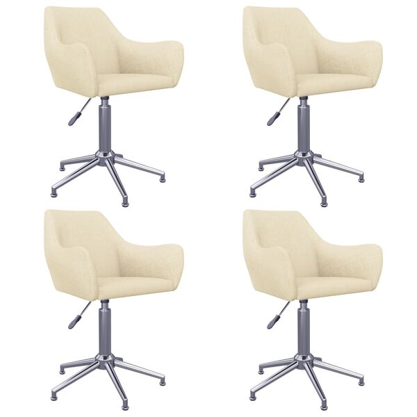 vidaXL Okretne blagovaonske stolice od tkanine 4 kom krem