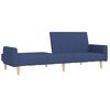 vidaXL Dvosjed na razvlačenje od tkanine s tabureom plavi