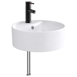 vidaXL Umivaonik s slavinom i odvodom Mat Crna 40,5 x 40,5 x 15 cm