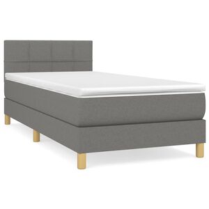 vidaXL Okvir kreveta s oprugama i madrac tamnosivi 80x200cm od tkanine