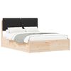 vidaXL Krevetni okvir s tapiciranim uzglavljem Crna 140 x 190 cm