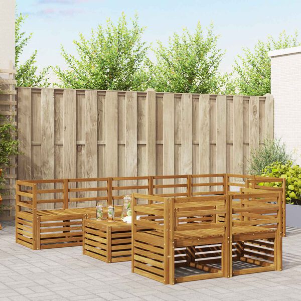 vidaXL Setovi sofa 9 pcs Prirodna Čvrsto drvo akacije