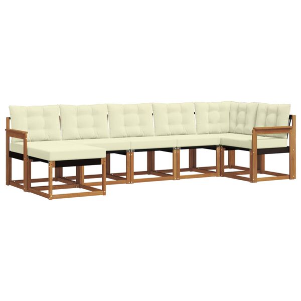 vidaXL Set vanjskih sofa s jastukom 7 pcs Prirodna i krem