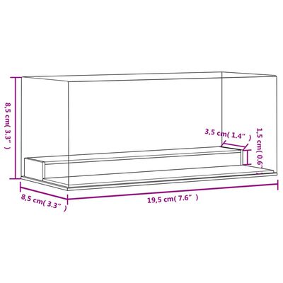 vidaXL Kutija za izlaganje prozirna 19,5 x 8,5 x 8,5 cm akrilna