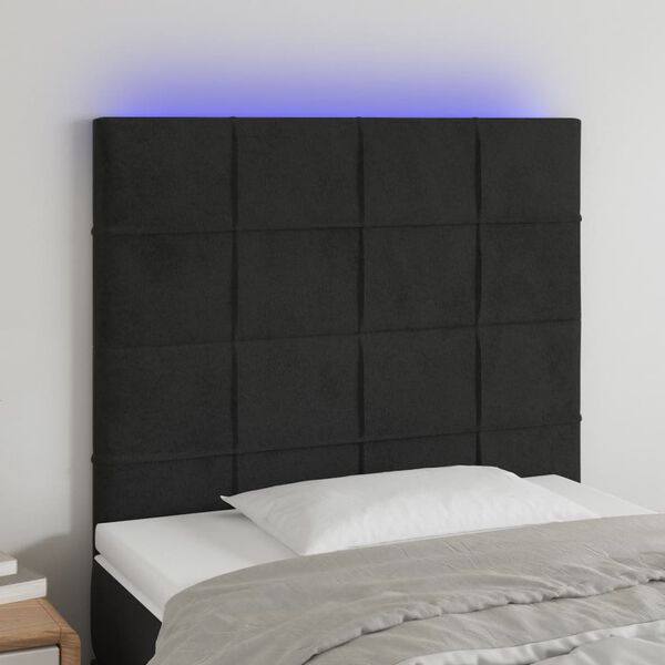 vidaXL LED uzglavlje crno 100x5x118/128 cm bar&scaron;unasto