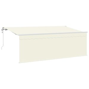 vidaXL Skrovita tenda Krema 400 x 200 cm Poliester i aluminij