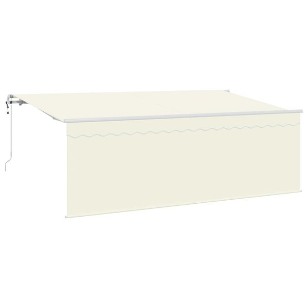 vidaXL Skrovita tenda Krema 400 x 200 cm Poliester i aluminij