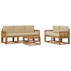 vidaXL Set vanjskih sofa s jastukom 6 pcs Prirodna i bež Poliester