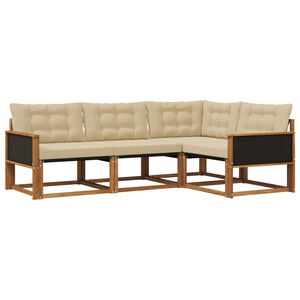 vidaXL Set vanjskih sofa 4 kom. Prirodna i bež