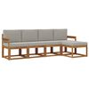 vidaXL Set vanjskih sofa s jastukom 5 pcs Prirodna i svijetlo siva