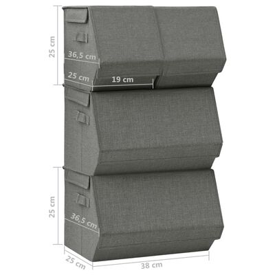 vidaXL 4-dijelni set složivih kutija za pohranu od tkanine antracit