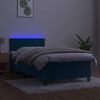vidaXL Krevet box spring s madracem LED tamnoplavi 90x200 cm bar&scaron;un