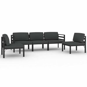 vidaXL 5-dijelna vrtna garnitura s jastucima aluminijska antracit
