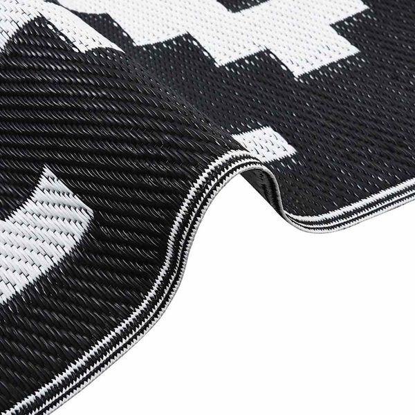 vidaXL Vanjski tepih ARAKIL bijelo-crni 190 x 290 cm PP