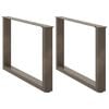 vidaXL Noge za klub stolić U-oblik 2 kom Prirodni čelik 60 x (42-43) cm Čelik