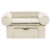 vidaXL Sofa za pse s ladicom krem 75 x 50 x 38 cm plišana