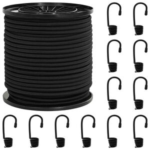 vidaXL Bungee užadi s kukama 4 mm Crna PP i guma