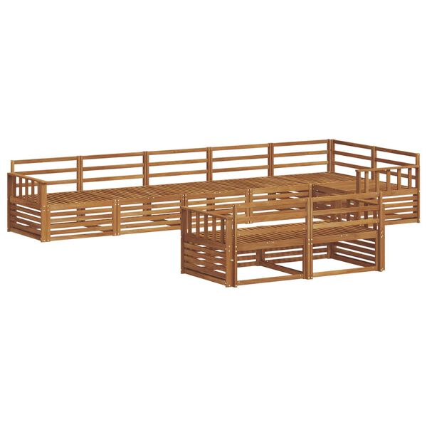 vidaXL Set vanjskih sofa 8 pcs Prirodna Čvrsto drvo akacije